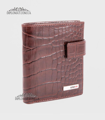 Визитницы кожаные для дисконтных карт KARYA 0470 57 Brown Croco