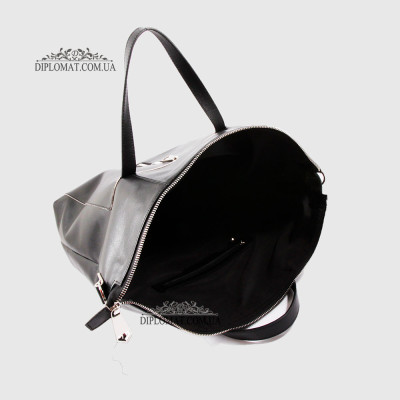 Сумка Женская Кожаная VALIENTE 934 c двумя ручками и ремнем на плечо  BLACK floater Черный