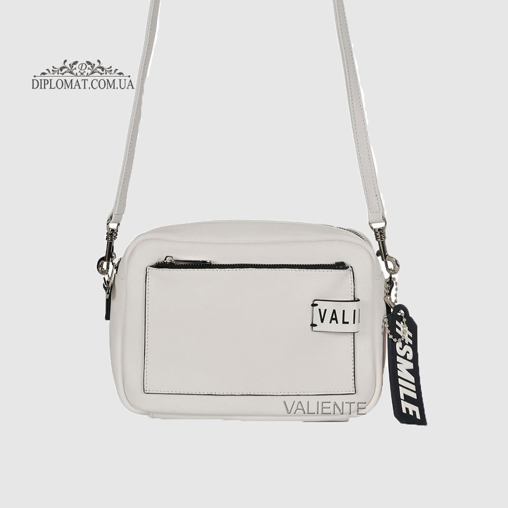 Сумка Женская VALIENTE 1139 Кожаная Кросс боди Кожаный ремень На плечо PRADA Белый Белый-Бежевый