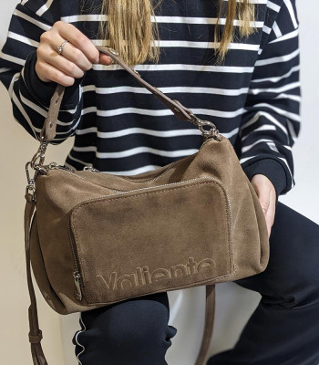 Сумка Женская Кожаная VALIENTE 1378 SUEDE Brown Замш Коричневый