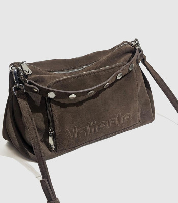 Сумка Женская Кожаная VALIENTE 1378 SUEDE Brown Замш Коричневый