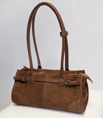 Сумка Женская Кожаная VALIENTE 1400 SUEDE Brown Замш Коричневый