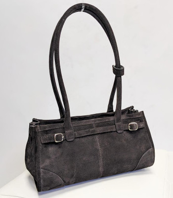 Сумка Женская Кожаная VALIENTE 1400 SUEDE D.Brown Замш Т.Коричневый