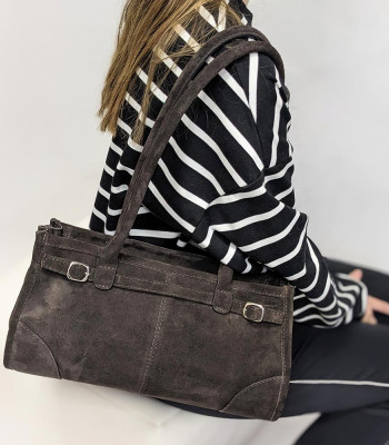 Сумка Женская Кожаная VALIENTE 1400 SUEDE D.Brown Замш Т.Коричневый