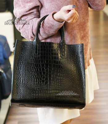 Сумка Женская BELLINI модель MONTECRISTO TOTE Элегантная и Роскошная из натур.  кожи класса Premium BLACK croco