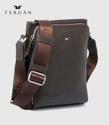 Сумка мужская TERGAN 21403 кожаная с ремнем через плечо  KAHVE LATIGO