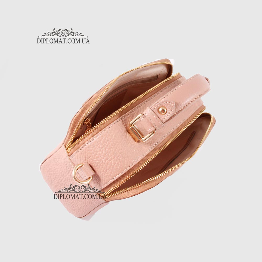 Сумка Женская Кожаная TERGAN 79133  NUDE FLOATER Цвет: Пудра