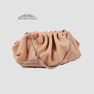 Сумка Женская VALIENTE 1104 Кожаная Средняя На цепочке SAUVAGE D. Caramel Бежевый