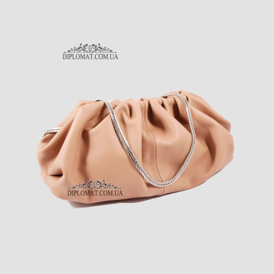 Сумка Женская VALIENTE 1104 Кожаная Средняя На цепочке SAUVAGE D. Caramel Бежевый