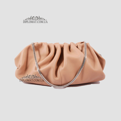 Сумка Женская VALIENTE 1104 Кожаная Средняя На цепочке SAUVAGE D. Caramel Бежевый