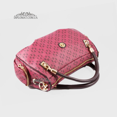 Сумка женская TERGAN 78941  BORDO PRINT/KOYU BORDO Красный