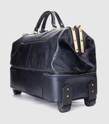 Сумка дорожная TONY BELLUCCI T-5251 кожаная на 4 колесах894 NAVY BLUE