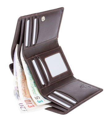 Кошелек женский кожаный VISCONTI HT32 Picadilly c RFID Chocolate