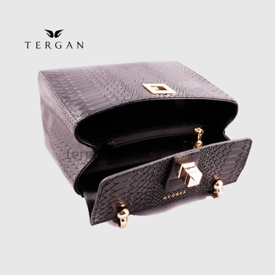 Сумка Женская Кожаная TERGAN 79481  SIYAH PITON / SIYAH ANALIN Черный
