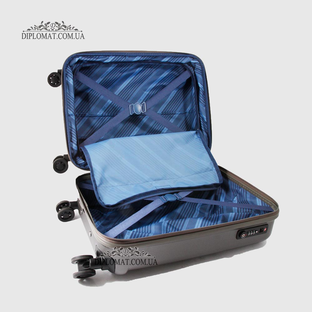 Чемодан Маленький на колесах PUCCINI PC019C London Пластик поликарбонат 53,5 x 37,5 x 20 см  4 GREY Серый Серый