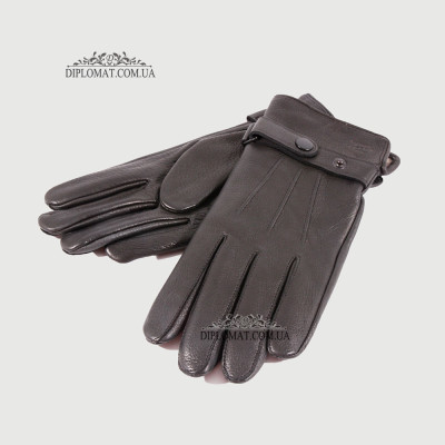 Перчатки мужские Кожаные Олень Подкладка Шерсть HARMON 620 Черный DEER BLACK  8,5 Черный