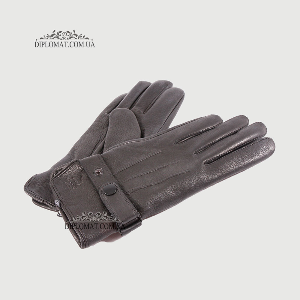 Перчатки мужские Кожаные Олень Подкладка Шерсть HARMON 620 Черный DEER BLACK  8,5 Черный
