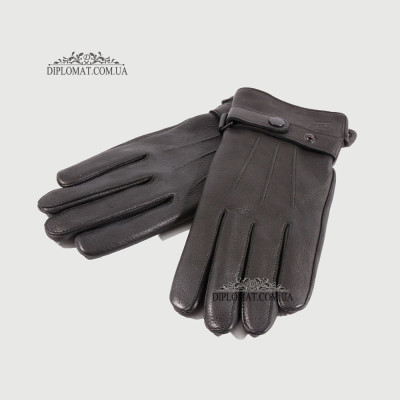 Перчатки мужские Кожаные Олень Подкладка Шерсть HARMON 620 Черный DEER BLACK  8,5 Черный