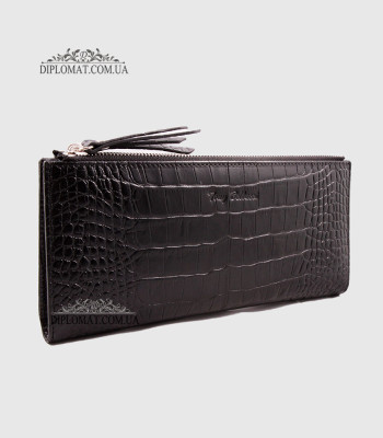 Кошелек-Клатч женский TONY BELLUCCI T-860 С двумя отделениями на молнии356 BLACK Croco Черный
