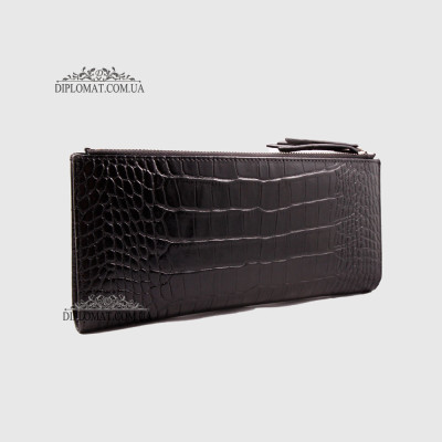 Кошелек-Клатч женский TONY BELLUCCI T-860 С двумя отделениями на молнии 356 BLACK Croco Черный Черный