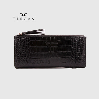 Кошелек-Клатч женский TONY BELLUCCI T-860 С двумя отделениями на молнии 356 BLACK Croco Черный Черный