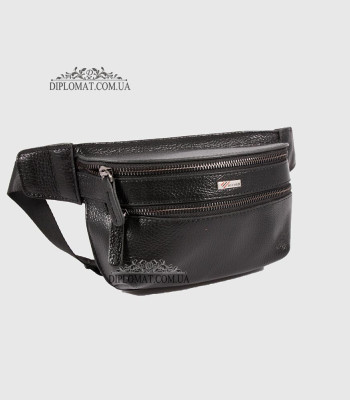 Поясная мужская сумка REFORM 2509 Кожаная45 Black