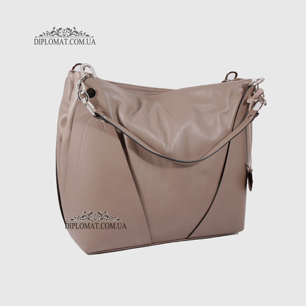 Сумка Женская Кожаная Ручка на плечо Кожаная с цепочкой BELLINI Monteriggioni V0033  BROWN smooth Коричневый