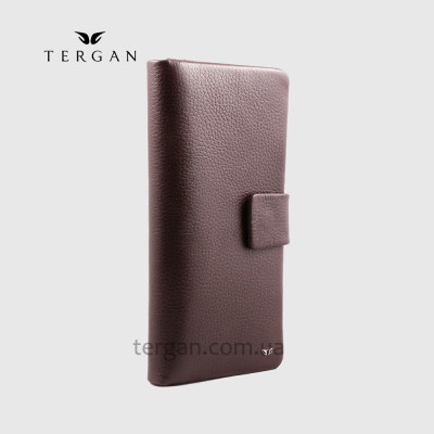 Кошелек Клатч TERGAN 5727 Кожаный с отделением для телефона и под прямую купюру  KAHVE LATIGO Темно Коричневый