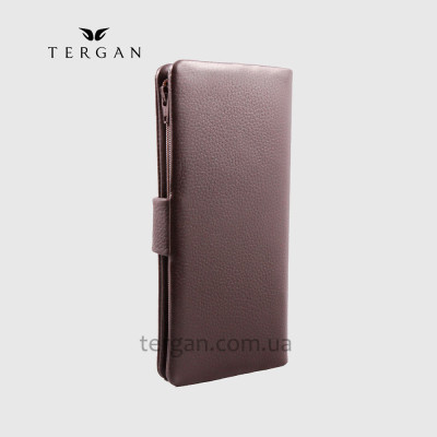 Кошелек Клатч TERGAN 5727 Кожаный с отделением для телефона и под прямую купюру  KAHVE LATIGO Темно Коричневый