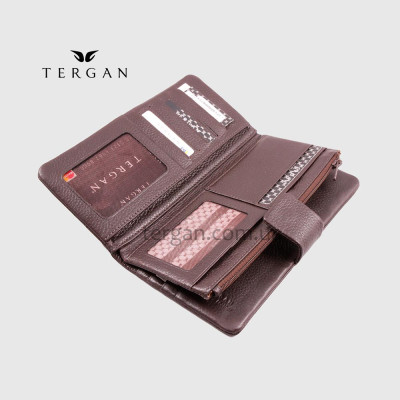 Кошелек Клатч TERGAN 5727 Кожаный с отделением для телефона и под прямую купюру  KAHVE LATIGO Темно Коричневый