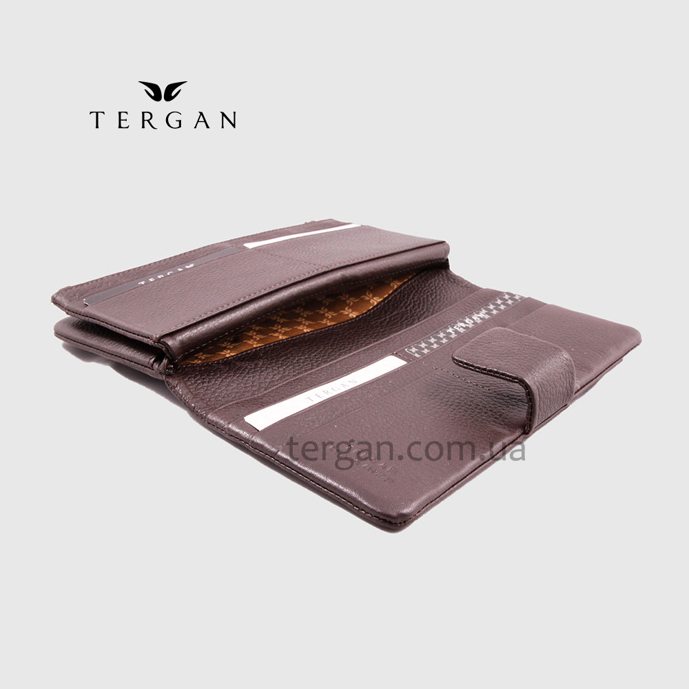 Кошелек Клатч TERGAN 5727 Кожаный с отделением для телефона и под прямую купюру  KAHVE LATIGO Темно Коричневый