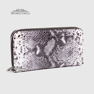 Кошелек Клатч TERGAN 5734 на молнии кожаный  BEYAZ ANACONDA / SIYAH RUSTIC