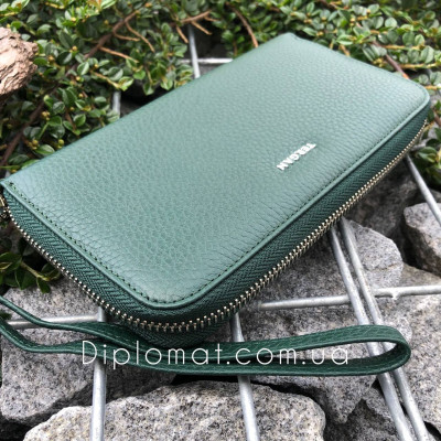 Кошелек Клатч TERGAN 5734 Кожаный На металлической молнии   YESIL FLOATER Зеленый