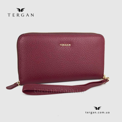 Кошелек Клатч TERGAN 5734 на молнии кожаный  BORDO FLOATER Красный