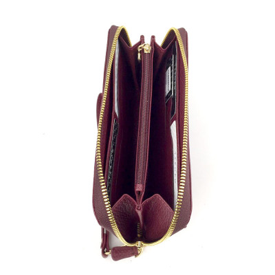 Кошелек Клатч TERGAN 5734 на молнии кожаный  BORDO FLOATER Красный
