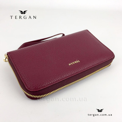 Кошелек Клатч TERGAN 5734 на молнии кожаный  BORDO FLOATER Красный
