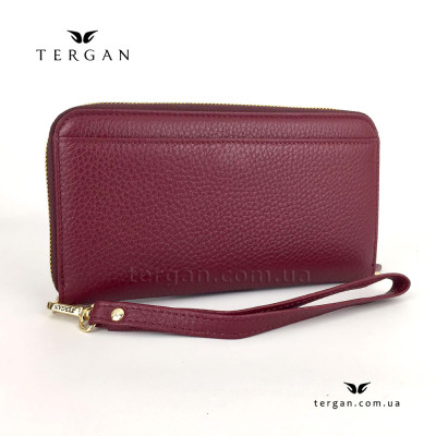 Кошелек Клатч TERGAN 5734 на молнии кожаный  BORDO FLOATER Красный