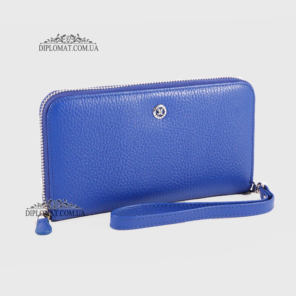 Кошелек Клатч TERGAN 5734 на молнии кожаный  SAKS MAVI FLOATER Синий