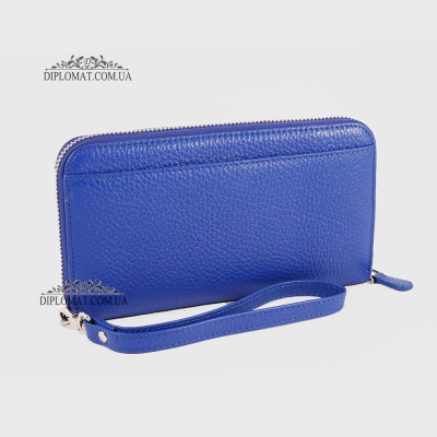 Кошелек Клатч TERGAN 5734 на молнии кожаный  SAKS MAVI FLOATER Синий