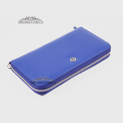 Кошелек Клатч TERGAN 5734 на молнии кожаный  SAKS MAVI FLOATER Синий