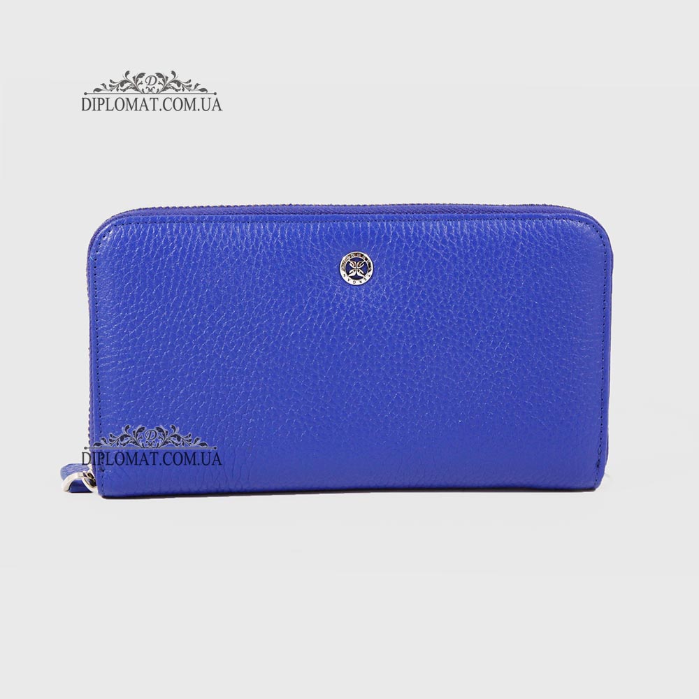 Кошелек Клатч TERGAN 5734 на молнии кожаный  SAKS MAVI FLOATER Синий