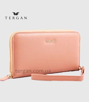 Кошелек-клатч кожаный на молнии TERGAN 5734 NUDE FLOATER