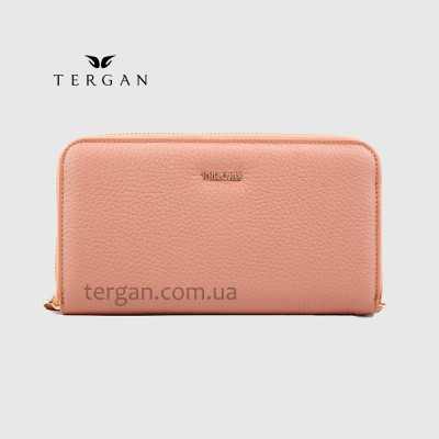 Кошелек Клатч TERGAN 5734 на молнии кожаный  NUDE FLOATER Пудра