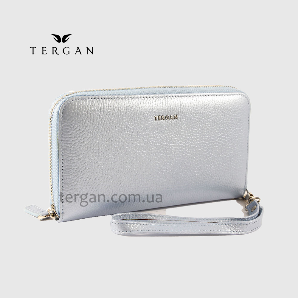Кошелек Клатч TERGAN 5734 на молнии кожаный  MAVI PERLA MIMOZA Голубой