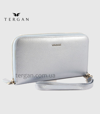 Кошелек-клатч кожаный на молнии TERGAN 5734 MAVI PERLA MIMOZA