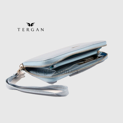 Кошелек Клатч TERGAN 5734 на молнии кожаный  MAVI PERLA MIMOZA Голубой