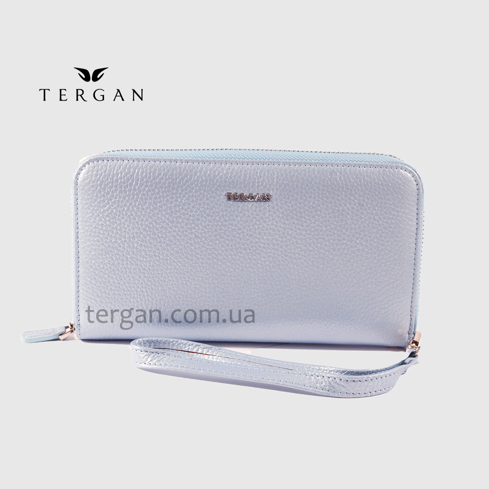 Кошелек Клатч TERGAN 5734 на молнии кожаный  MAVI PERLA MIMOZA Голубой