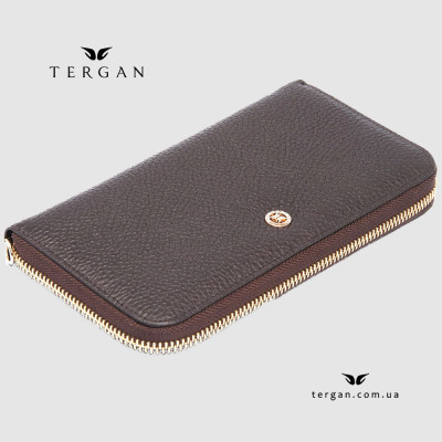 Кошелек Клатч TERGAN 5734 на молнии кожаный  KAHVE FLOATER