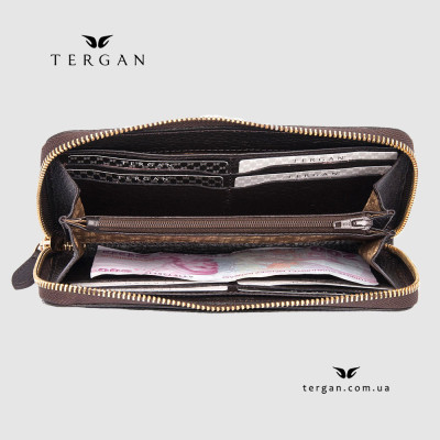 Кошелек Клатч TERGAN 5734 на молнии кожаный  KAHVE FLOATER