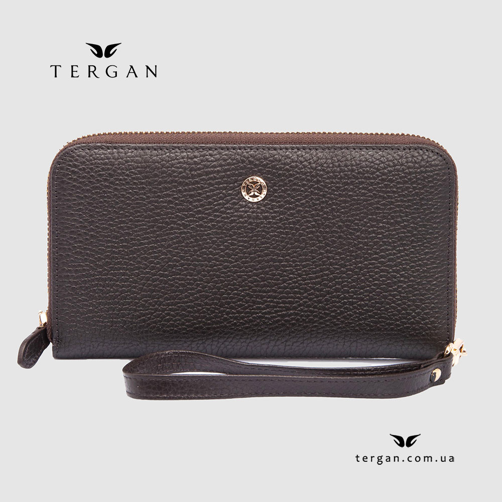 Кошелек Клатч TERGAN 5734 на молнии кожаный  KAHVE FLOATER